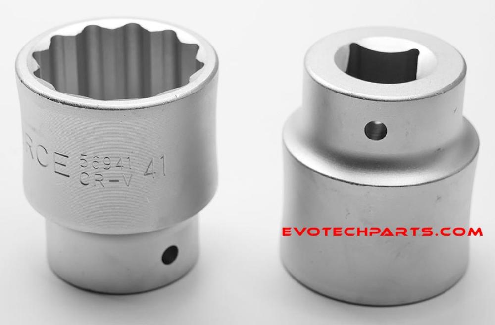 41 mm socket wrench / socket with 3/4 inch (20.0 mm) square socket Connection